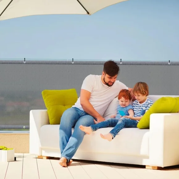 Gray Balcony Privacy Screen - Picture 2 of 5